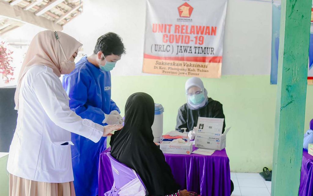 URLC Gerindra Jatim Gelar Vaksinasi Gratis di Tuban