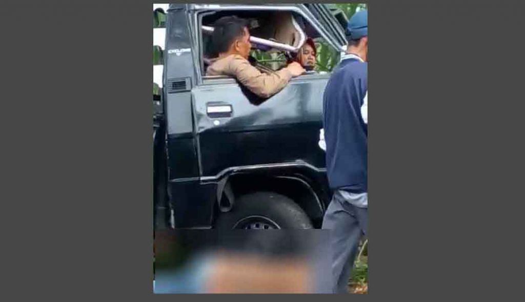 Pikap yang mengalami kecelakaan di Malang

