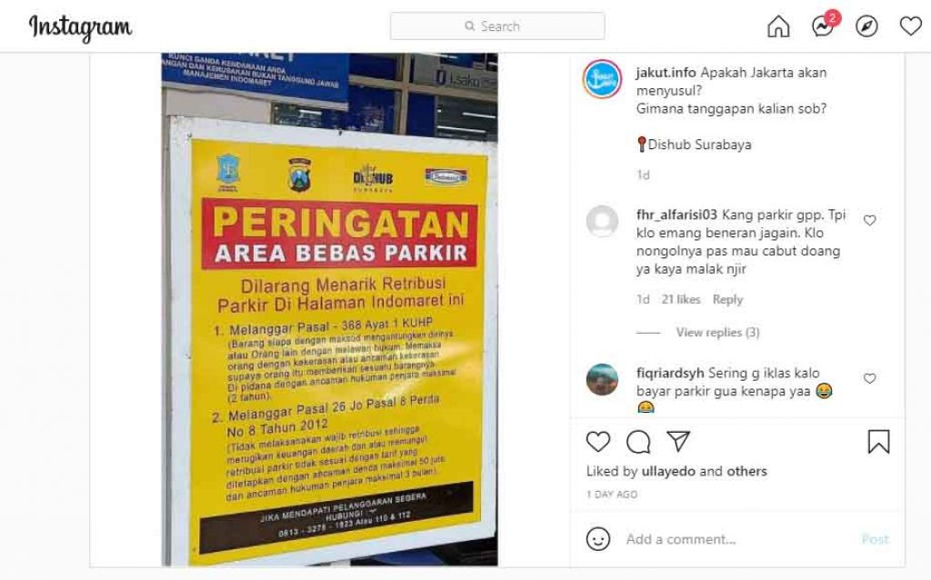 Tangkapan layar di Instagram