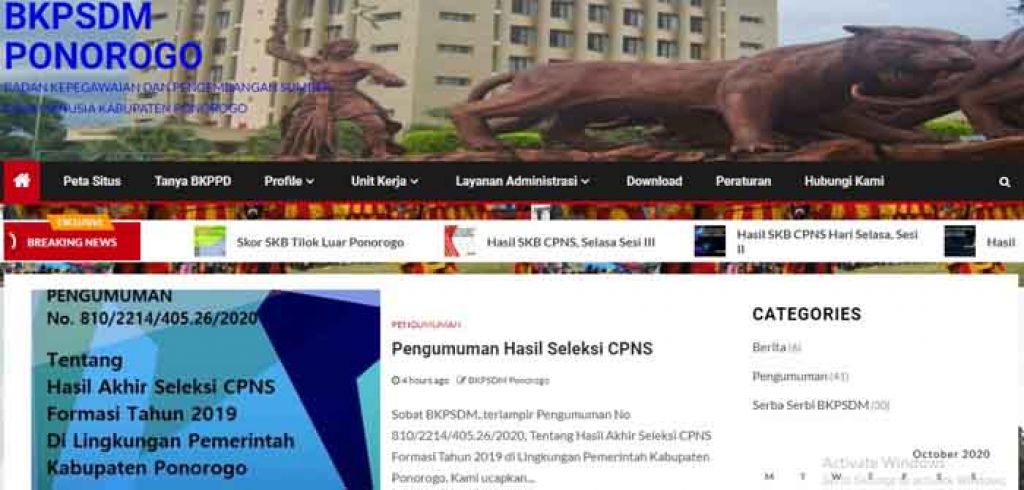 Tangkapan layar BKPSDM