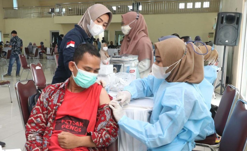 Vaksinasi yang digelar Polda Banten