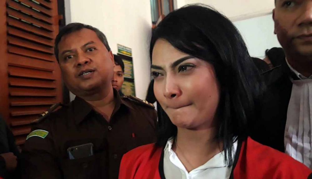 Vanessa Angel saat menjalani sidang di PN Surabaya beberapa waktu lalu