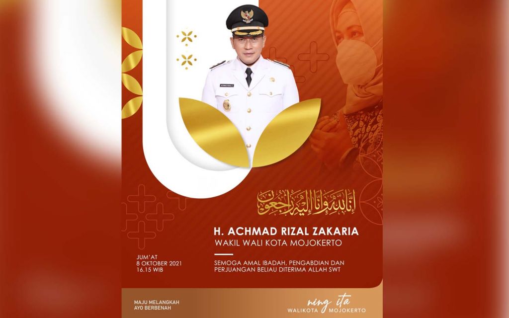 Ucapan duka dari Wali Kota Mojokerto Ning Ita atas meninggalnya Wakil Wali Kota Rizal Zakaria