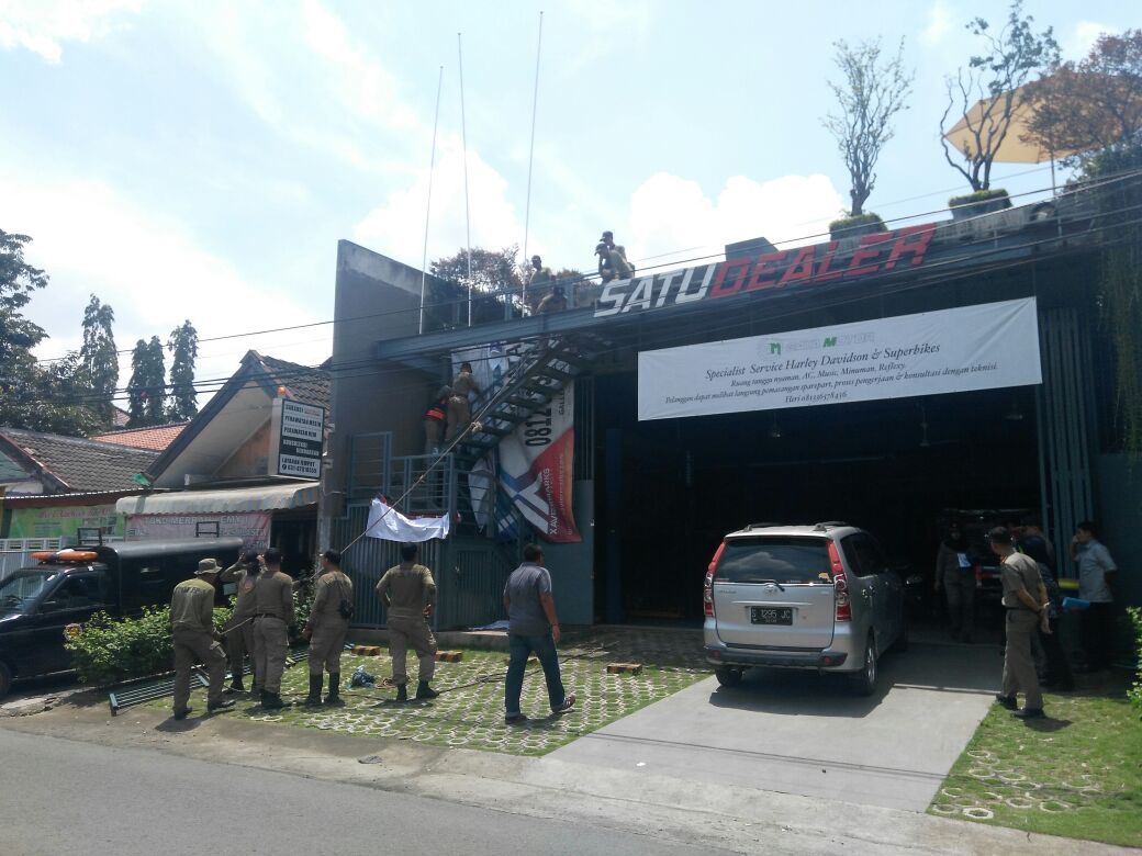 Bangunan usaha bengkel yang ditertibkan Satpol PP beberapa waktu lalu.