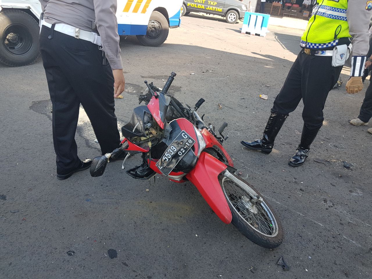 Salah satu motor yang digunakan oleh pelaku bom bunuh diri.