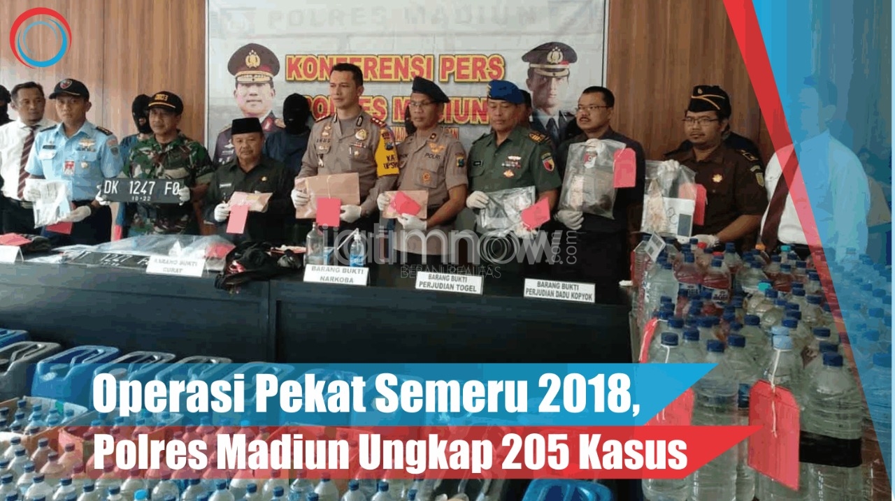 Video: Operasi Pekat Semeru 2018, Polres Madiun Ungkap 205 Kasus