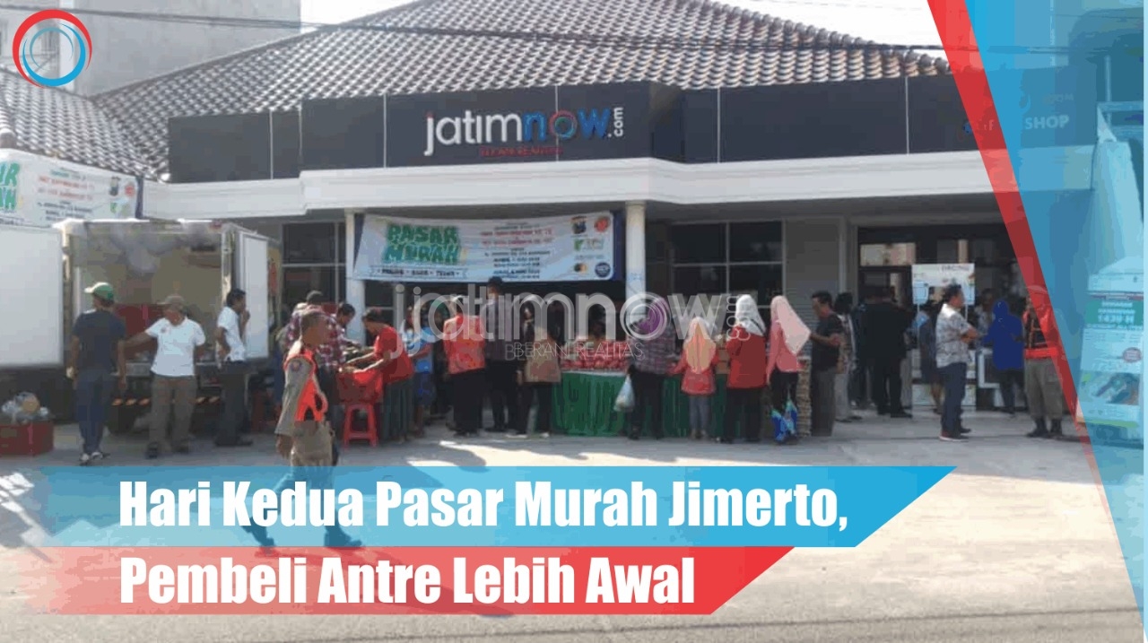 Video: Hari kedua pasar murah jimerto Pembeli antre lebih awal
