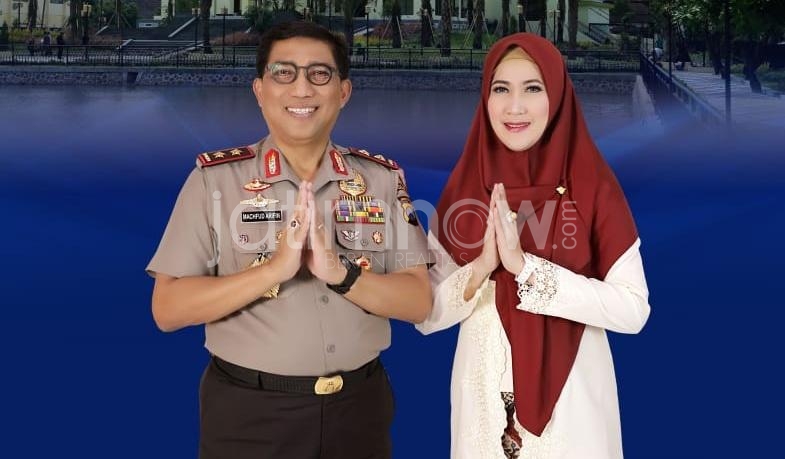 Kapolda Jatim Irjen Pol Machfud Arifin bersama istri./Foto: Dokumen jatimnow.com