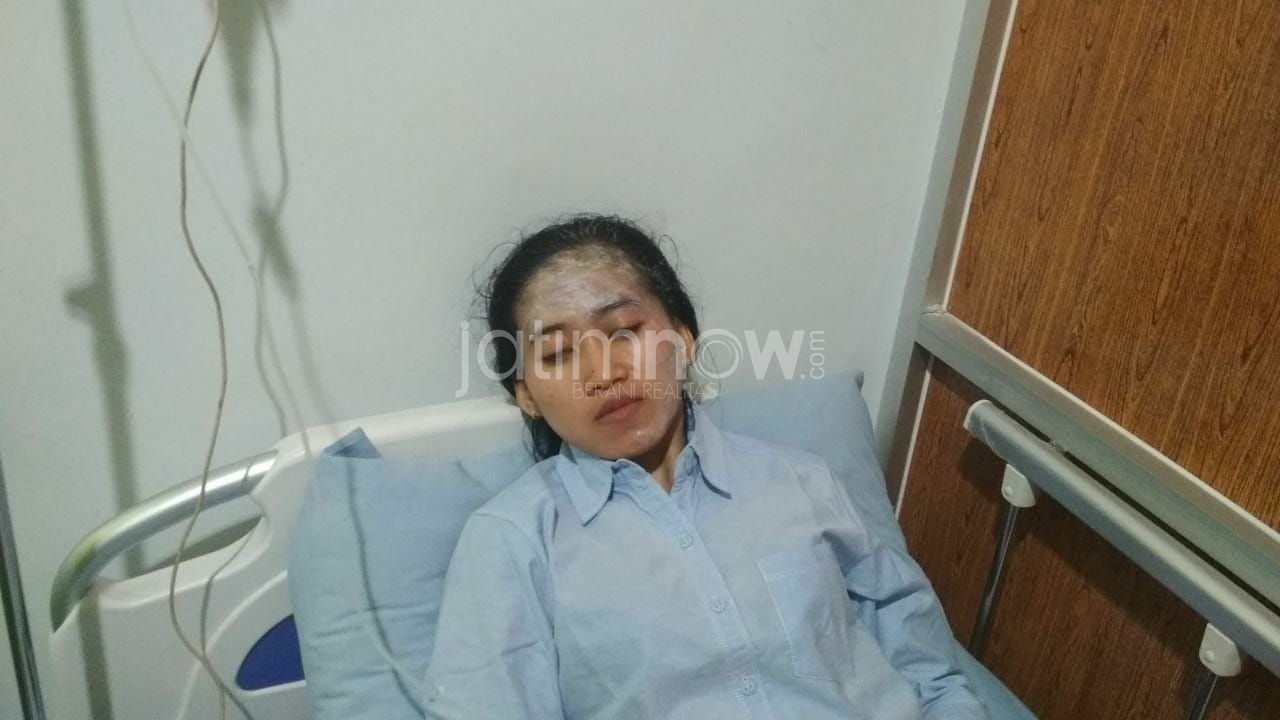 Yusti saat di rumah sakit./Foto: Mita Kusuma.