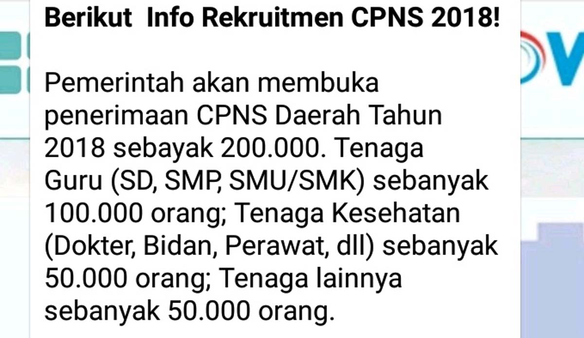 Informasi hoax yang beredar 