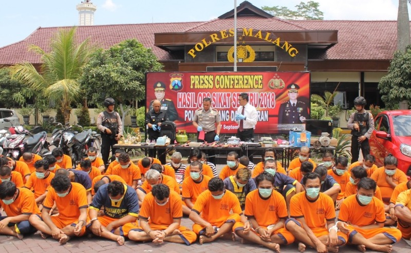 Dua Minggu Operasi Sikat Semeru 2018, Polres Malang Panen Tangkapan