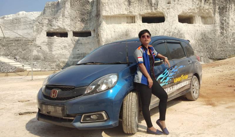 Goodyear saat tire trial tour untuk ban Assurance TripleMax 2 di kawasan pebukitan Jaddih, Kabupaten Bangkalan. 