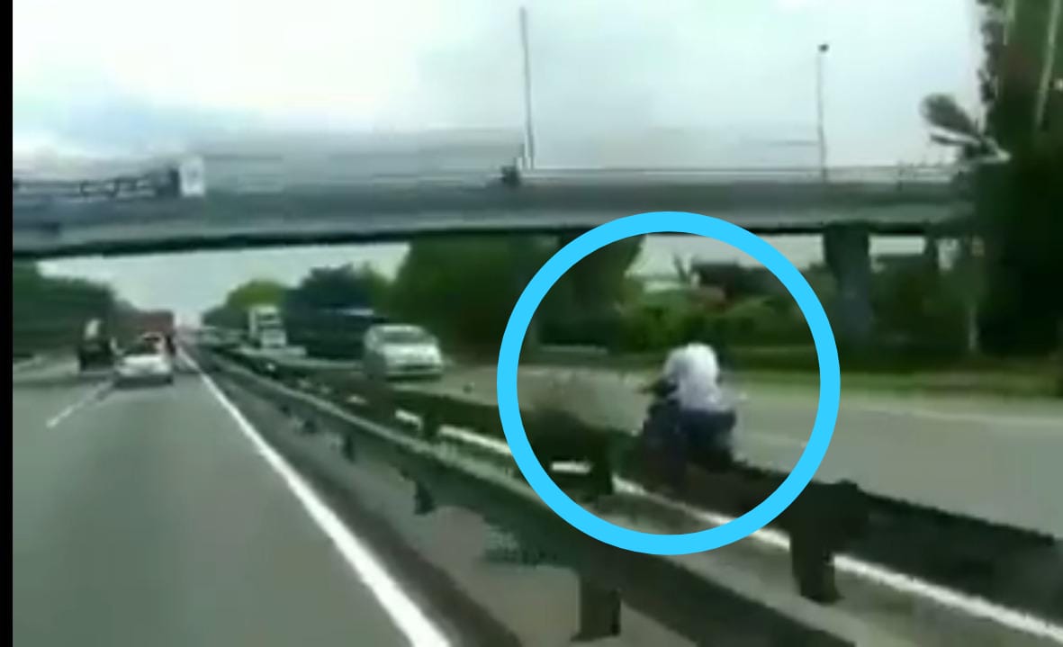 Pemotor yang Ngebut di Tol dengan Melawan Arus Tertangkap?