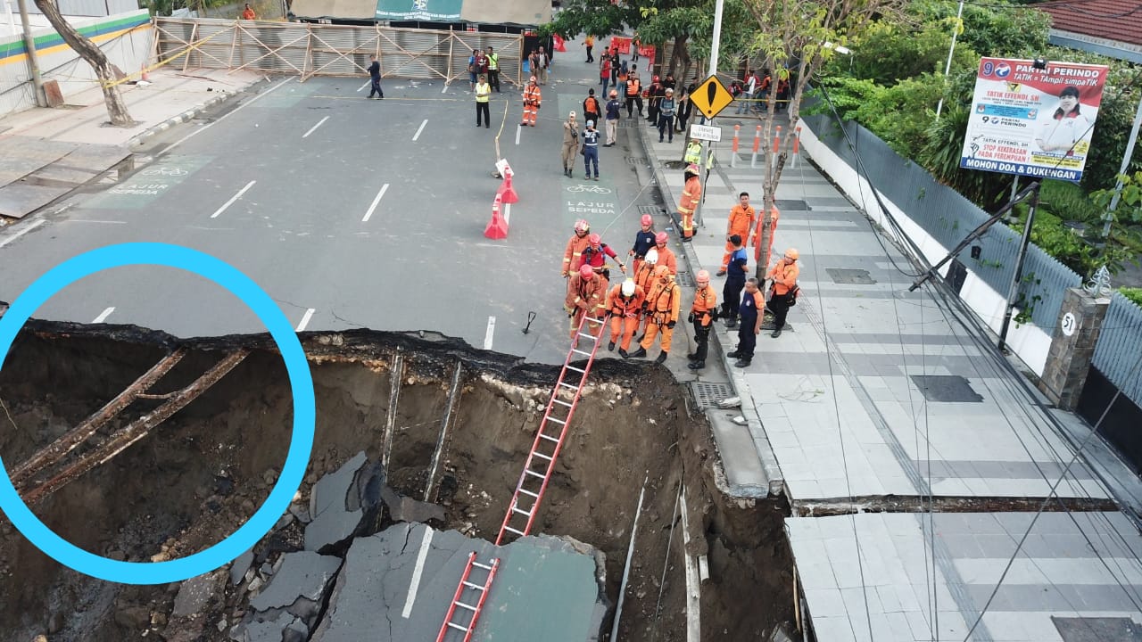 Jalan Ambles di Raya Gubeng/ Foto: Fulki Fuhan