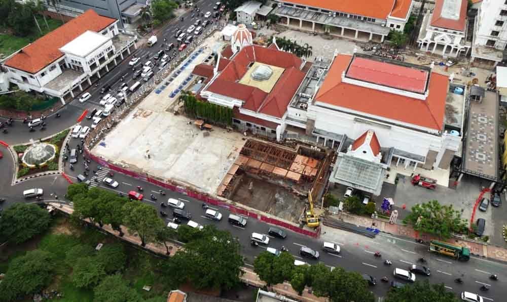 Proyek basement di Balai Pemuda Surabaya/Foto-foto: Arry Saputra