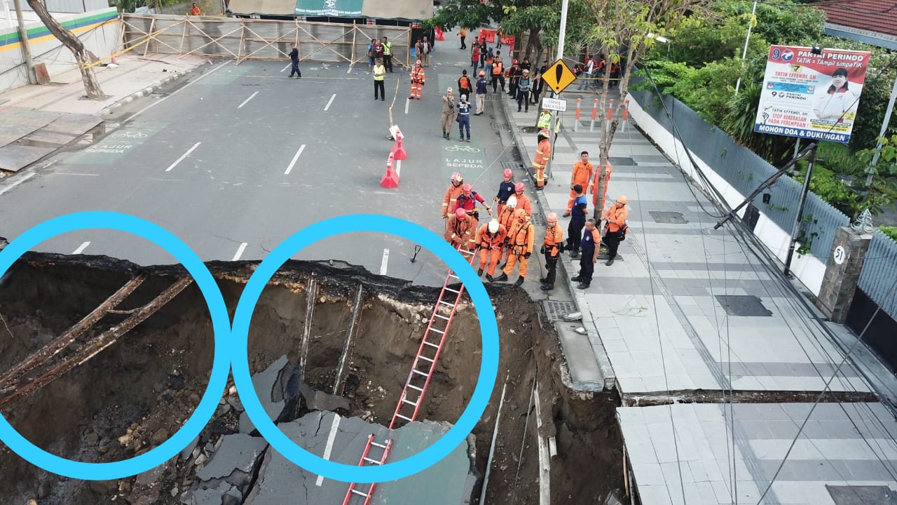 Jalan Ambles di Raya Gubeng/ Foto: Fulki Fuhan