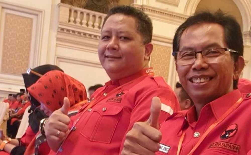 Adi Sutarwijono bersama Wakil Wali Kota  Surabaya, Whisnu Sakti Buana