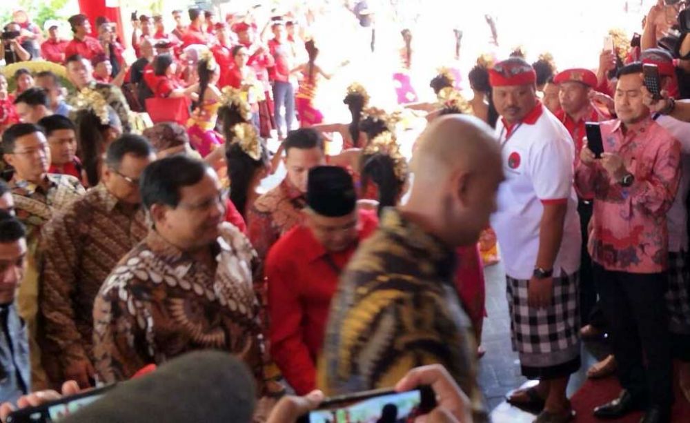 Prabowo Disambut Meriah di Kongres ke 5 PDI Perjuangan