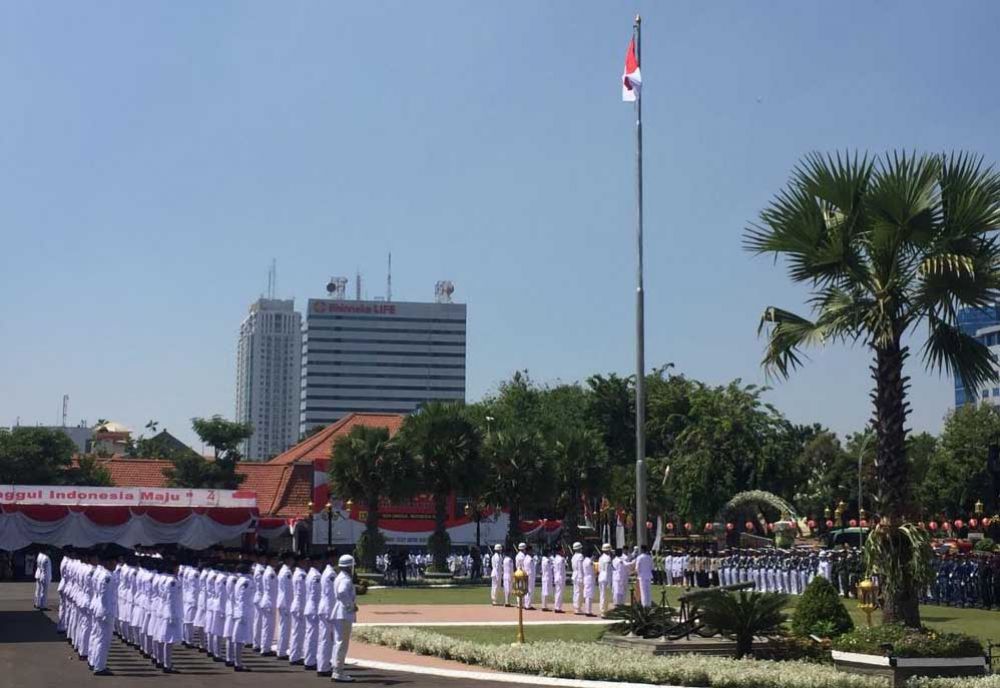 Upacara HUT Kemerdekaan RI di Grahadi (foto dokumen)