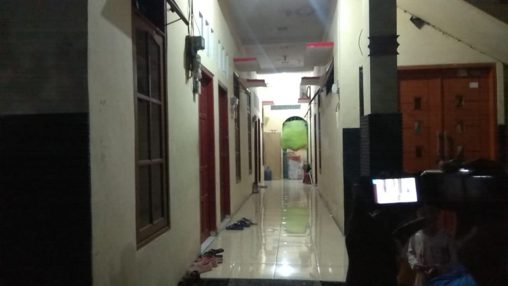 Rumah kos pelaku dipasang garis polisi