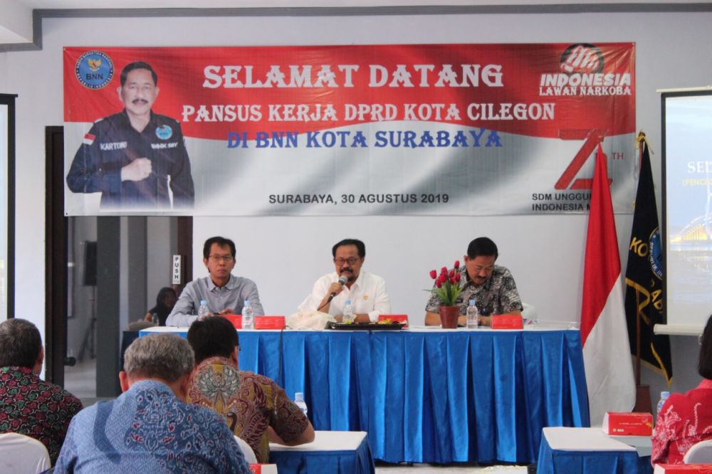 BNN Kota Surabaya menerima kedatangan DPRD Kota Cilegon