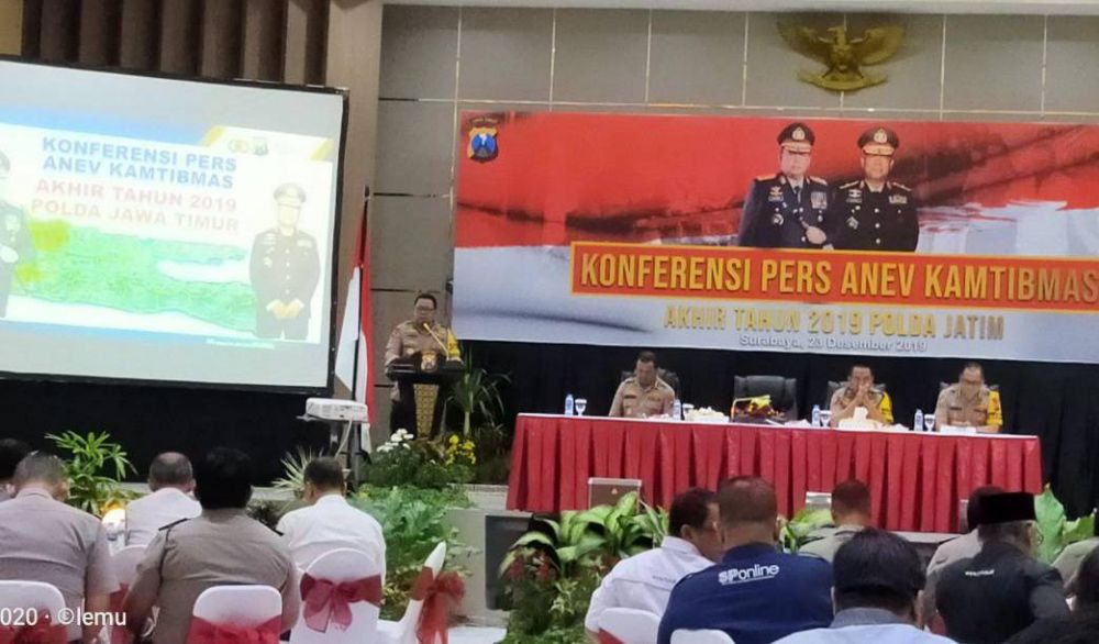 Kapolda Jatim, Irjen Pol Luki Hermawan pada anev akhir tahun