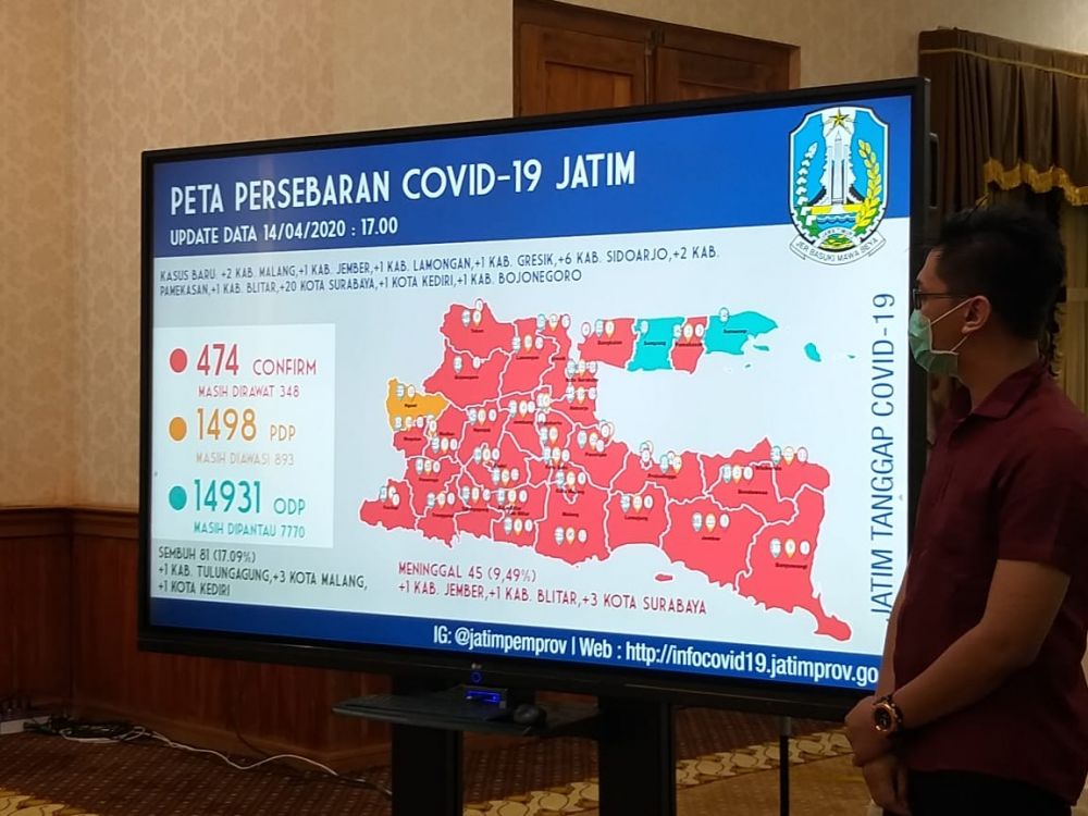 Peta Persebaran Corona di Jatim