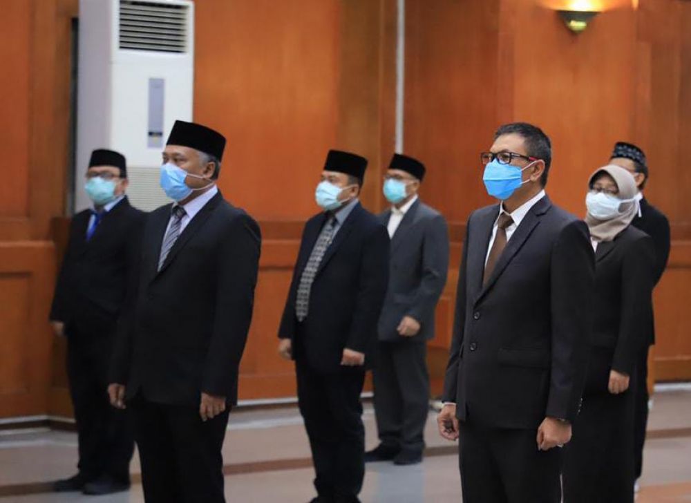 Suasana pelantikan pejabat di lantai 6 Gedung Sawunggaling, Pemkot Surabaya