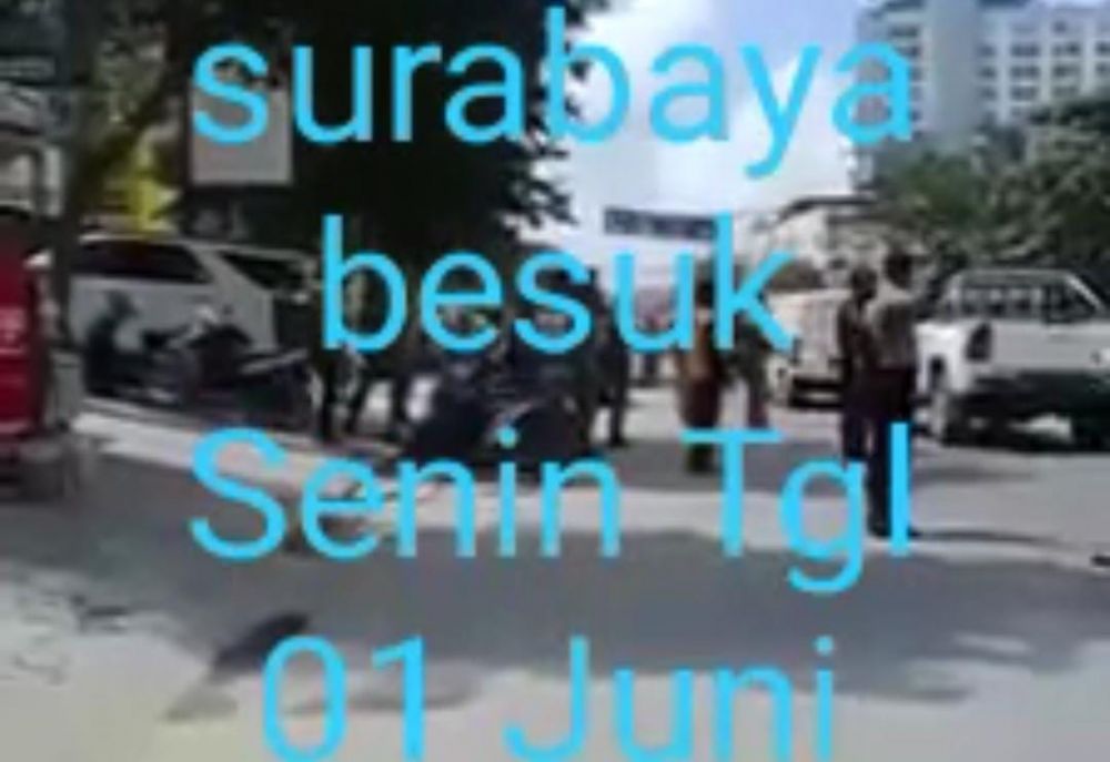 Capture video hoaks Surabaya besok Senin 1 Juni yang beredar