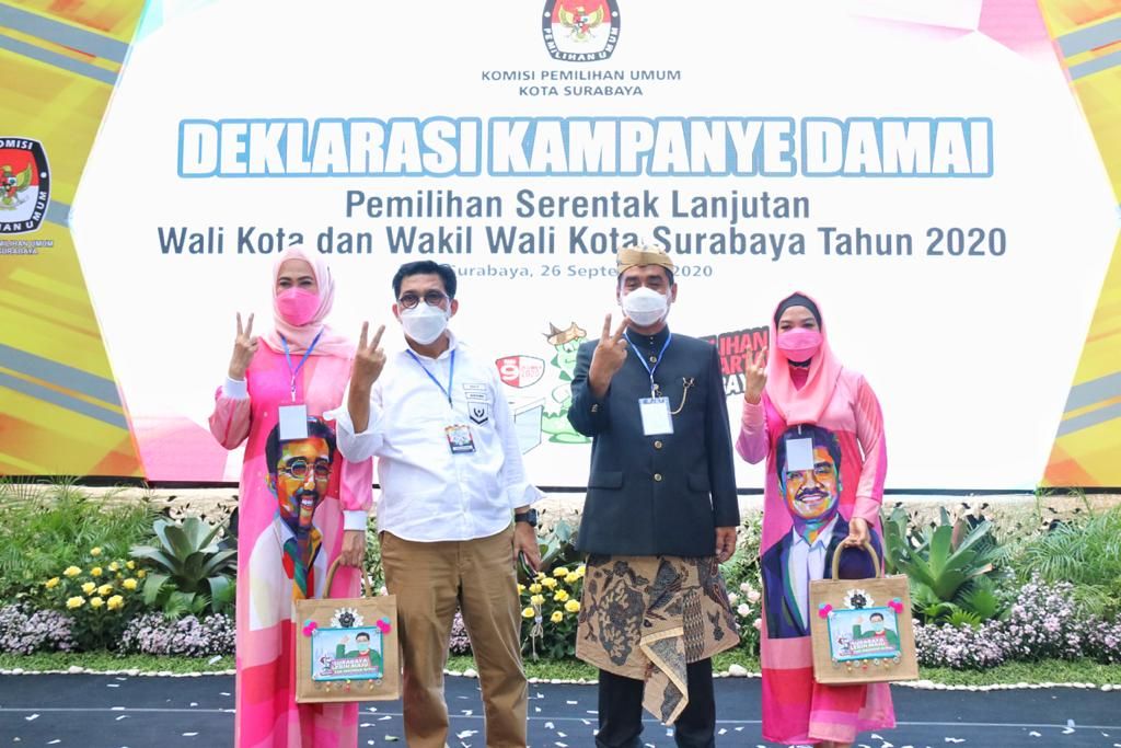 KPU Surabaya Gelar Deklarasi Kampanye Damai, Eri Cahyadi Tak Hadir