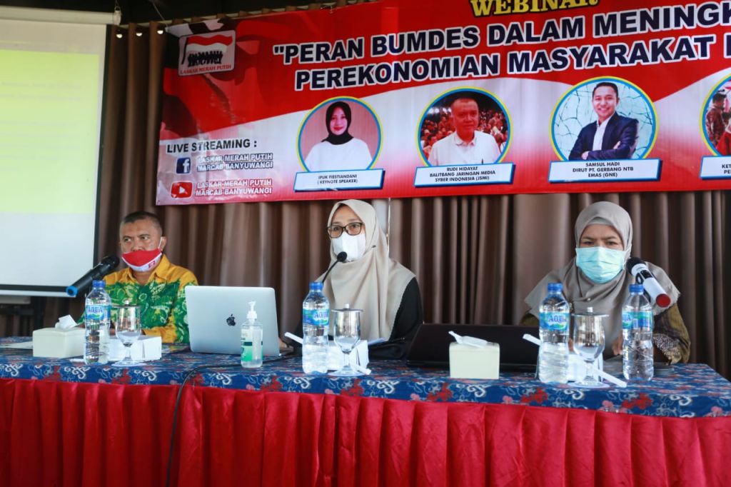 Cabup Banyuwangi Ipuk Fiestiandani dalam diskusi 'Peran BUMDes dalam Meningkatkan Perekonomian Masyarakat Desa'