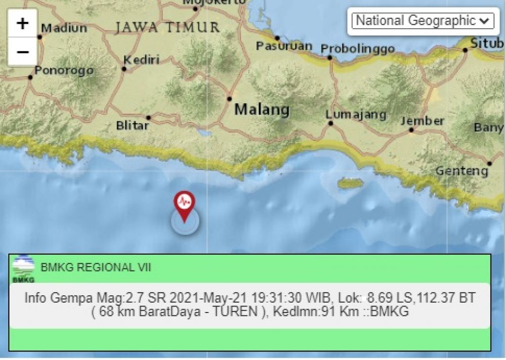Gempa Susulan Terjadi di Blitar dan Malang