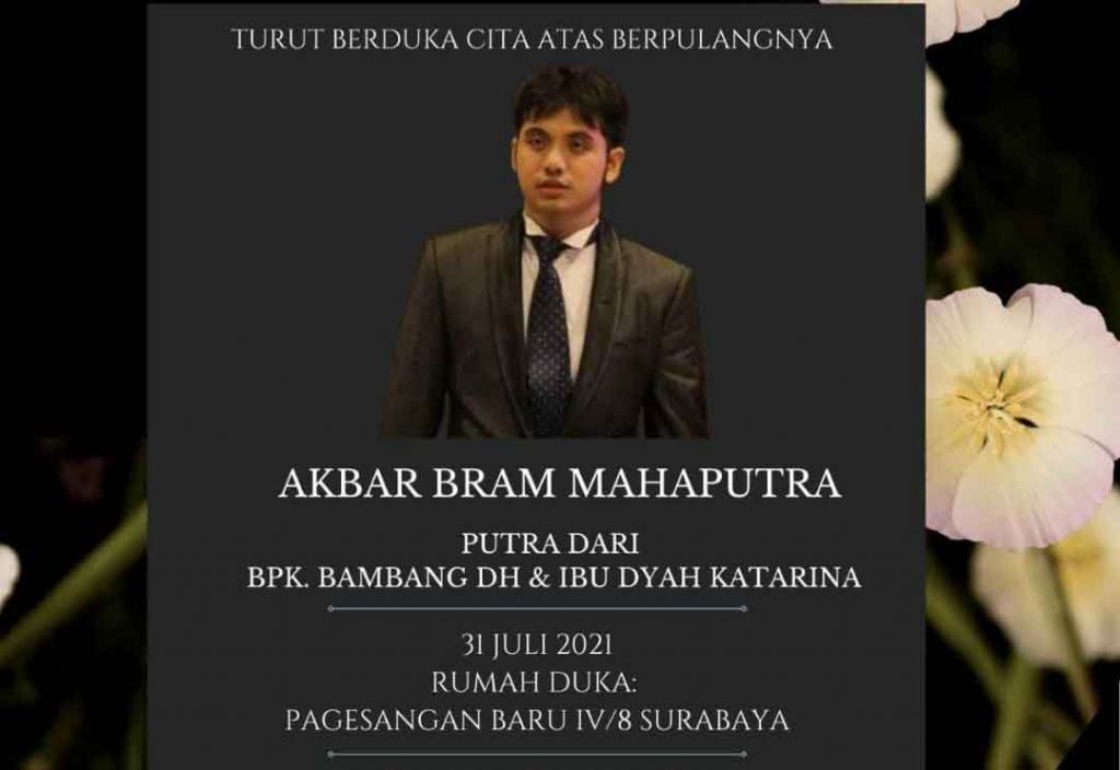 Akbar Bram Mahaputra, Putra Mantan Wali Kota Surabaya Bambang DH Tutup Usia