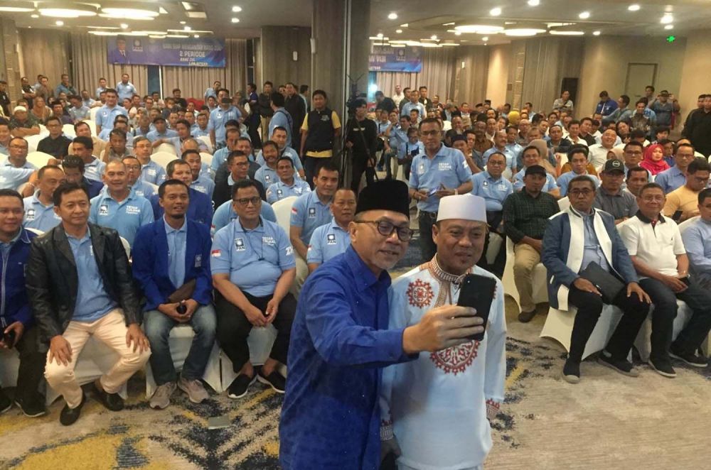 Zulkifli Hasan dalam kegiatan konsolidasi DPW/DPD PAN se-Indonesia di Hotel Mercure Makassar, Sulawesi Selatan, Jumat (7/2/2020) malam