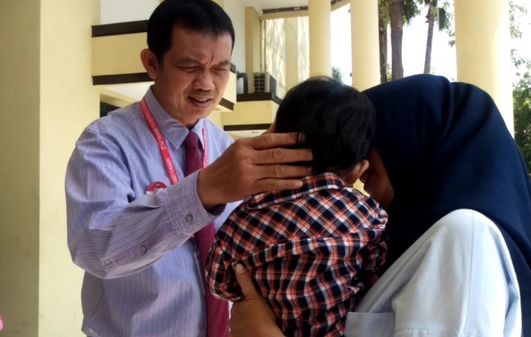 Balita 11 bulan yang sempat diperdagangkan dan berhasil diselamatkan Unit Jatanras Polrestabes Surabaya.