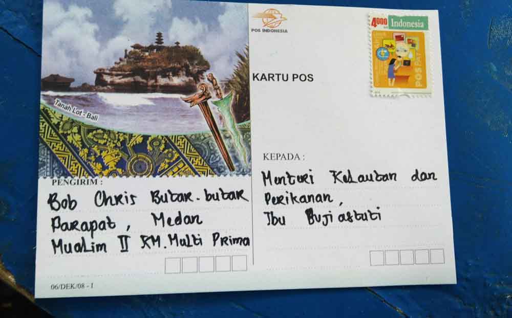 Surat salah satu ABK kapal tenggelam untu Menteri Susi