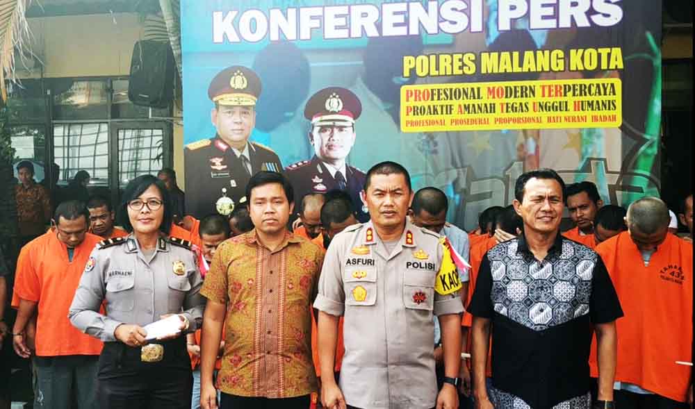 Polres Malang Kota saat rilis kasus selama 2018