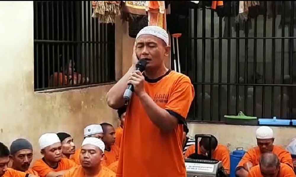 Salah satu peserta lomda azan di Mapolres Malang