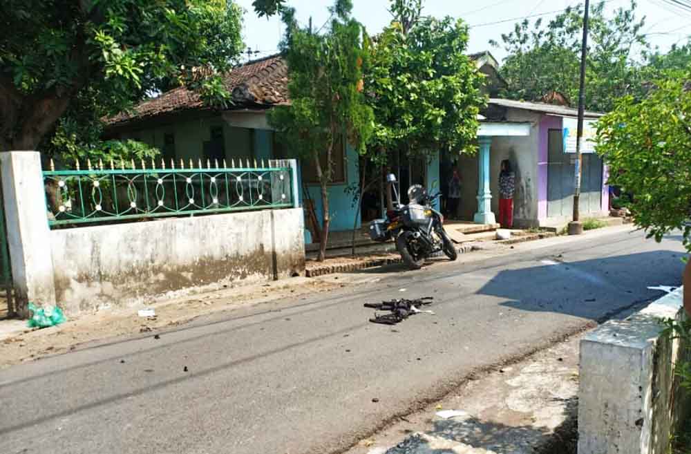 Jalan kampung lokasi ledakan di Bangil