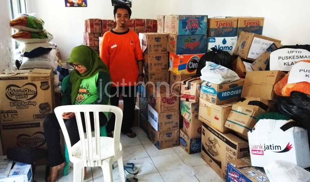 Bantuan logistik yang diterima oleh BPBD Bayuwangi dari berbagai elemen dari bencana banjir bandang