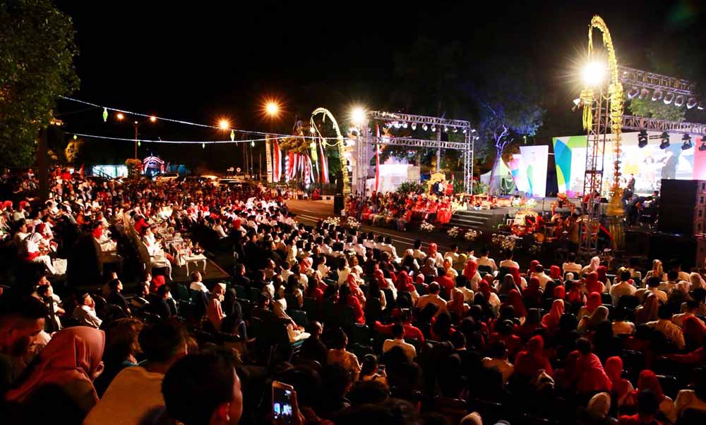 Suasana acara resepsi kemerdekaan di Banyuwangi