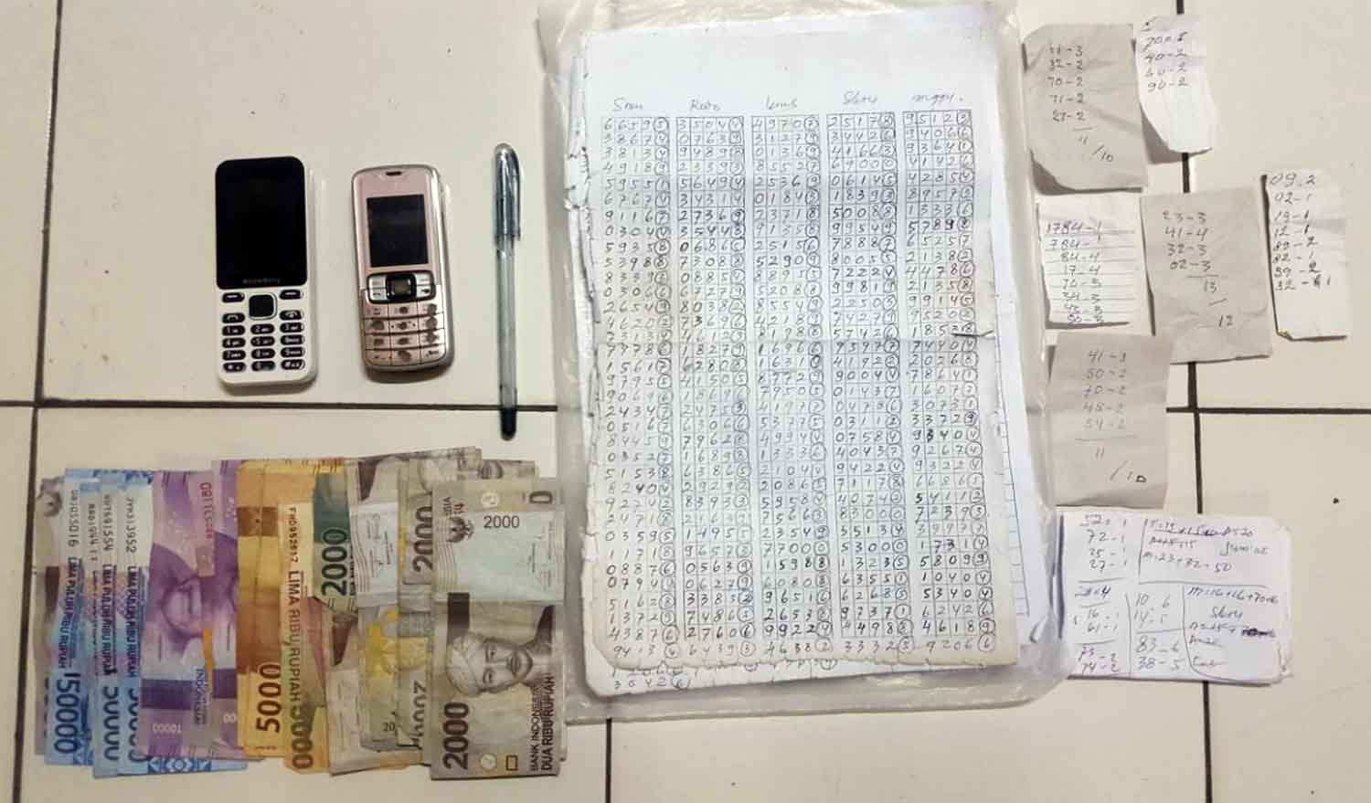 Barang bukti togel Sumber Pucung.