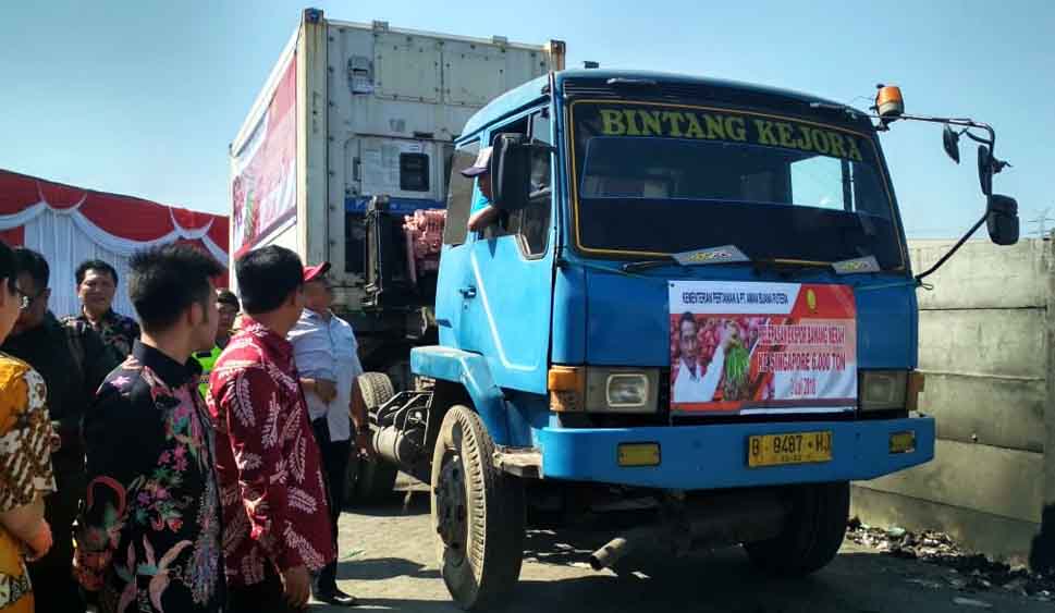 Seremoni pelepasan ekspor bawang merah di Jalan Kalianak Surabaya