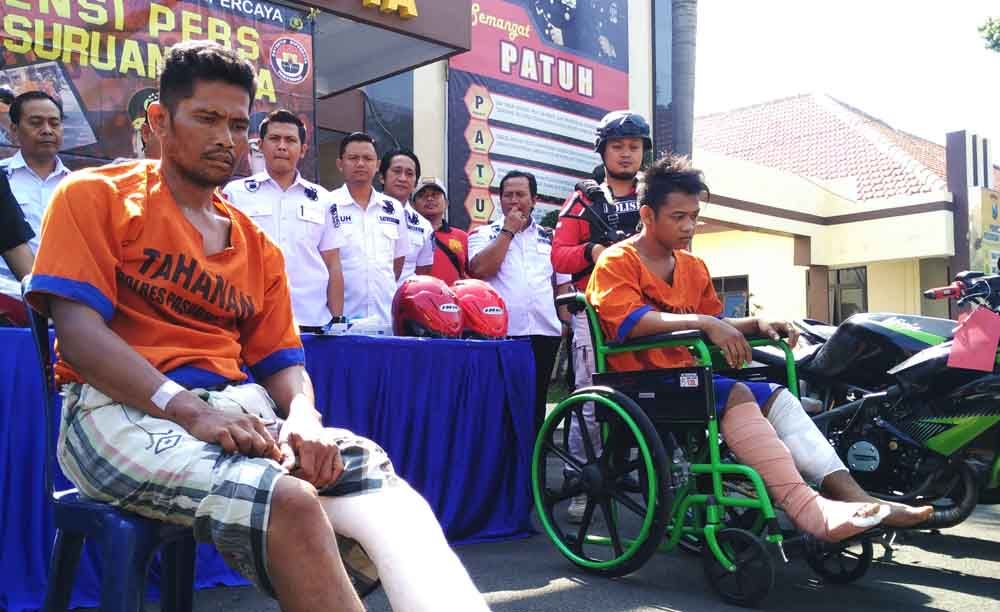 Tersangka saat di Mapolres Pasuruan Kota