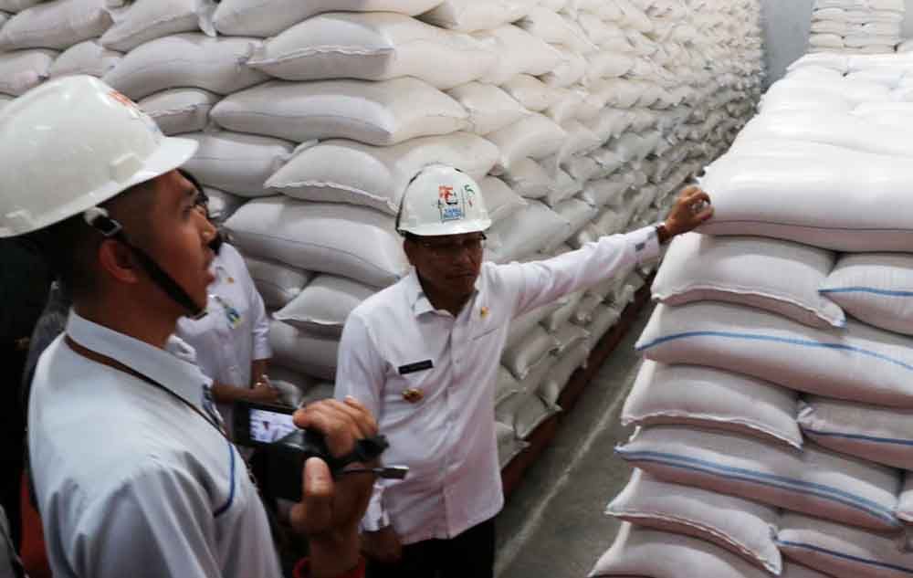 Peninjauan stok beras di Malang