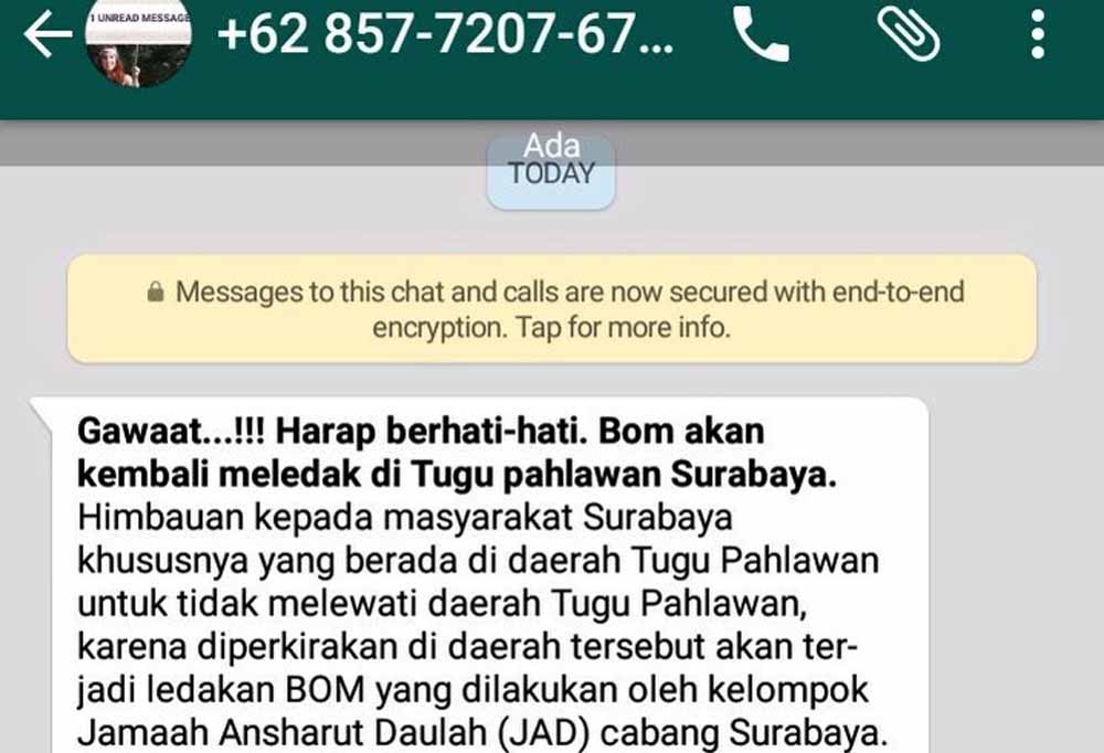 Pesan elektronik peneror yang tersebar