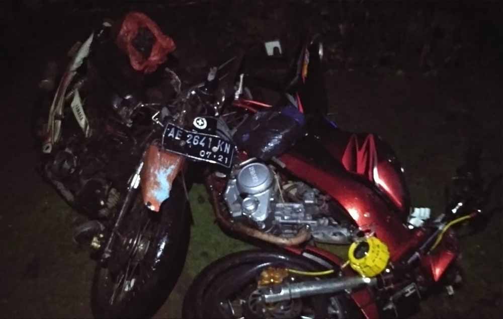 Kondisi dua motor yang terlibat di Ngawi