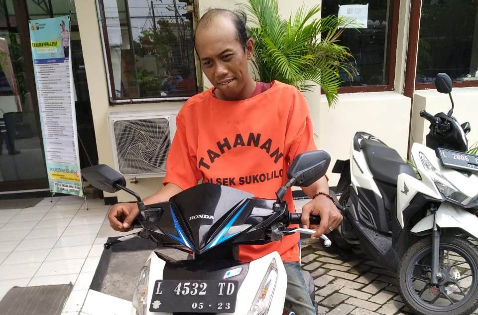 Bandit motor tertangkap usai aksinya terciduk CCTV