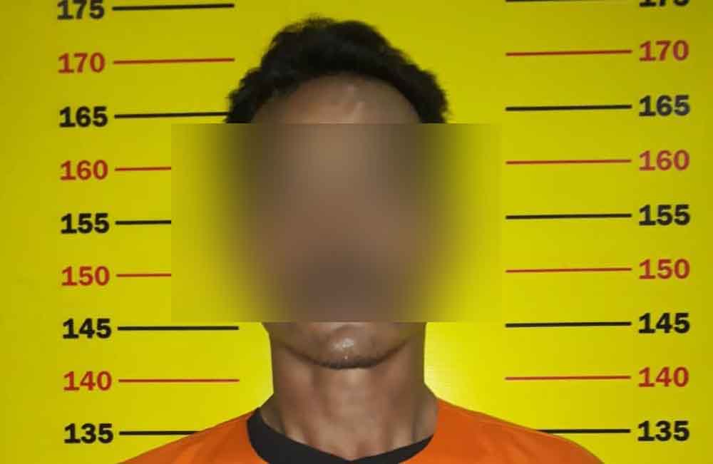 Tersangka pencuri saat di Mapolsek Rogojampi Banyuwangi