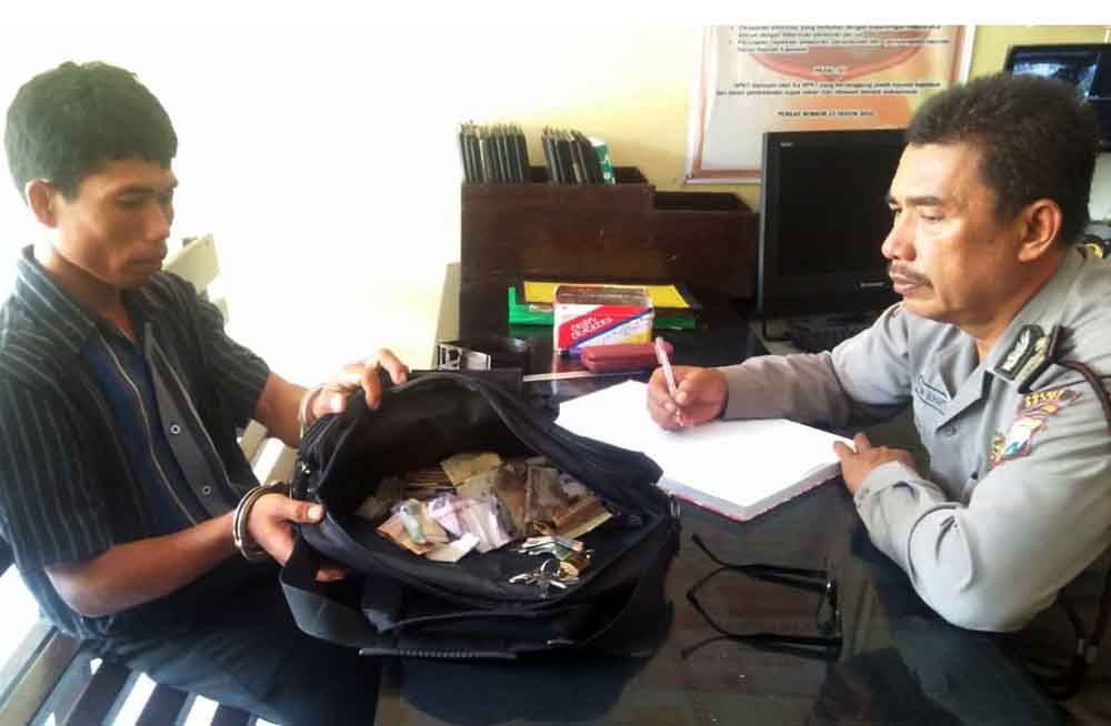 Tersangka pencuri kotak amal Masjid Baiturahman diamankan Polsek Pitu